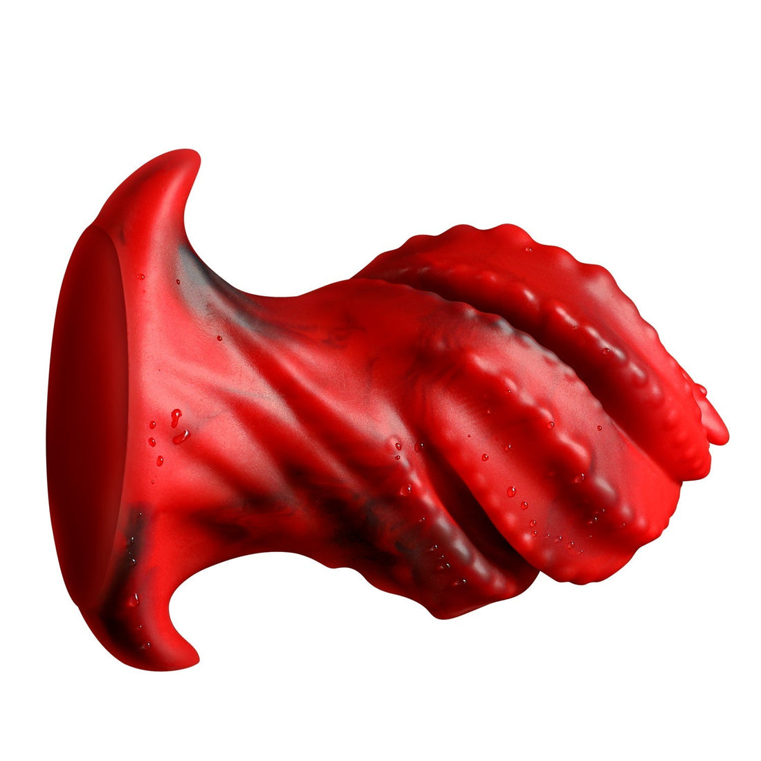 Plug Anal Gigante Rojo de Silicona Texturizado