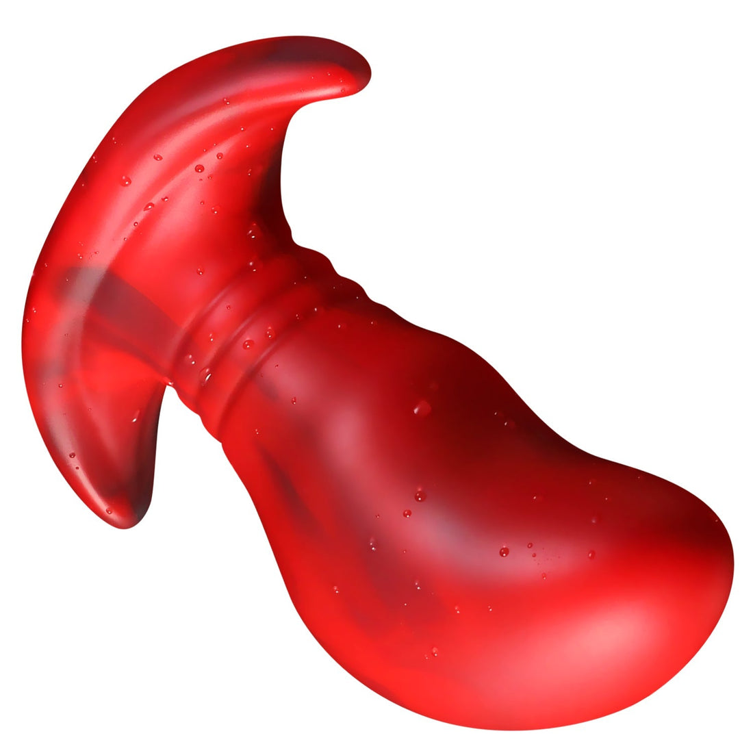 Plug Anal Grande Curvado de Silicona Rojo
