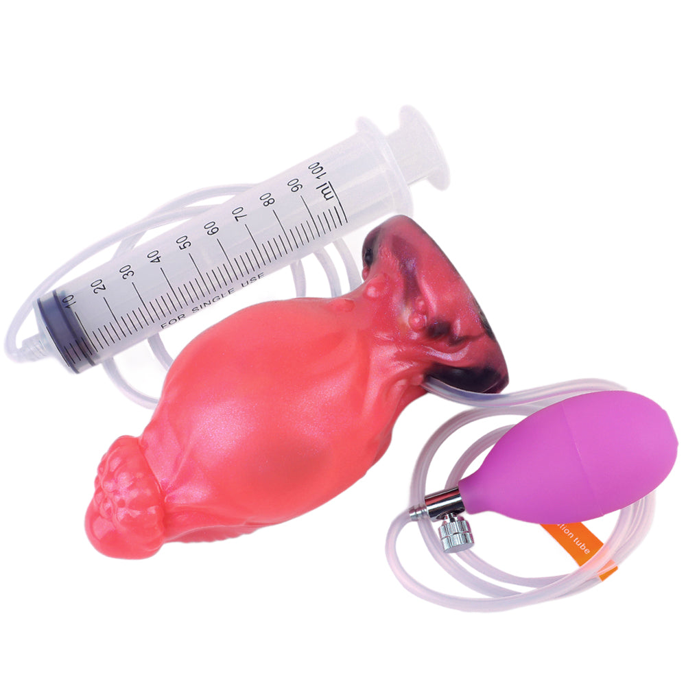 Dildo Eyaculador Inflable Pequeño Rojo de Fantasía 12,7 cm