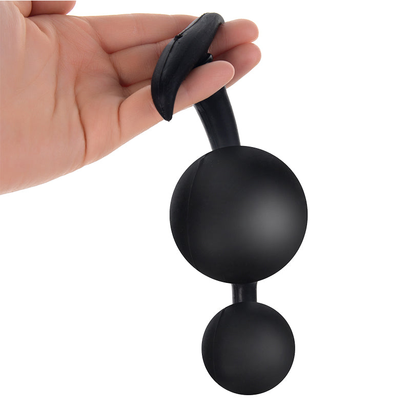 Butt Plug Inflable Negro Bolas de Acero