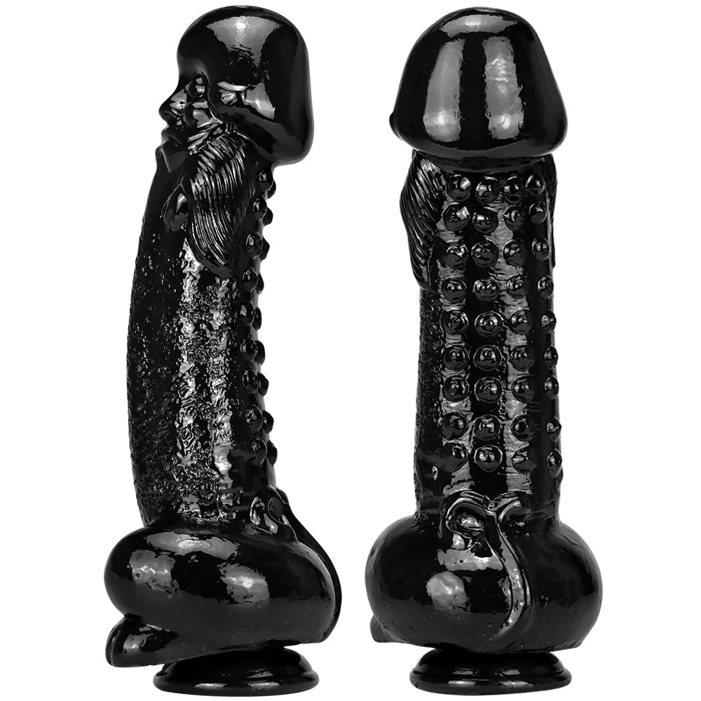 Dildo Anal Alienígena Negro Gigante Calvo 28 cm