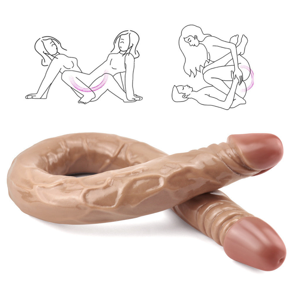 Lesbian Dildo Doble Realista Marrón 53,3 cm
