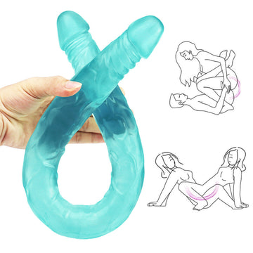 Dildo Doble de Gelatina Verde 55,9 cm