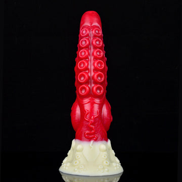 Dildo Tentáculo Monster Rojo con Nudo 22,9 cm