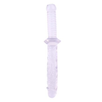 Dildo Doble Transparente Texturizado de 30,5 cm
