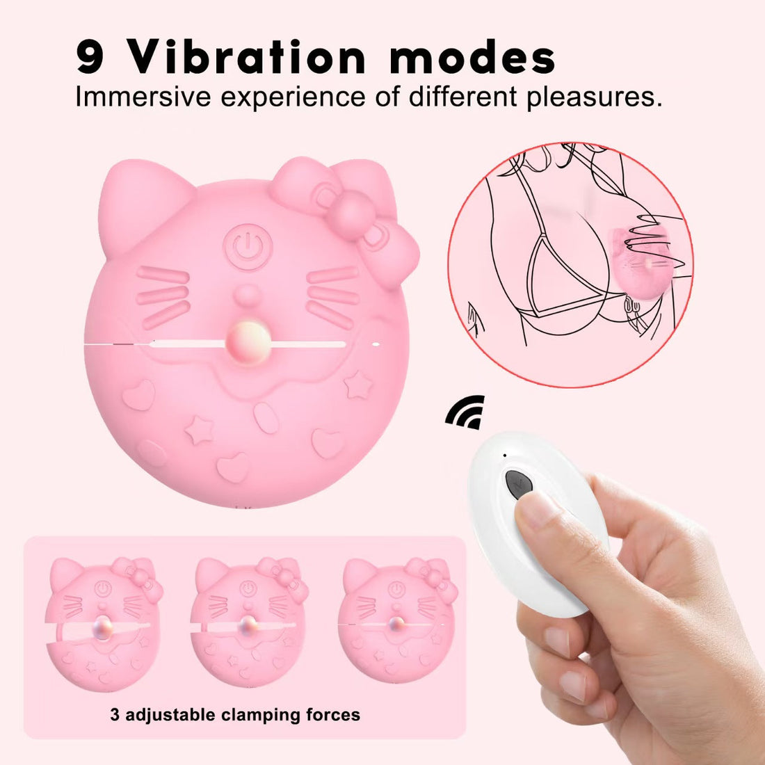 Vibrador Rosa Pezones Mini Hello Kitty