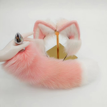 Fox Kit Anal Plug Tail Rosa Metal