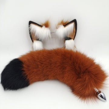 Cute Fox Tail Butt Plug de Metal 38,1 cm