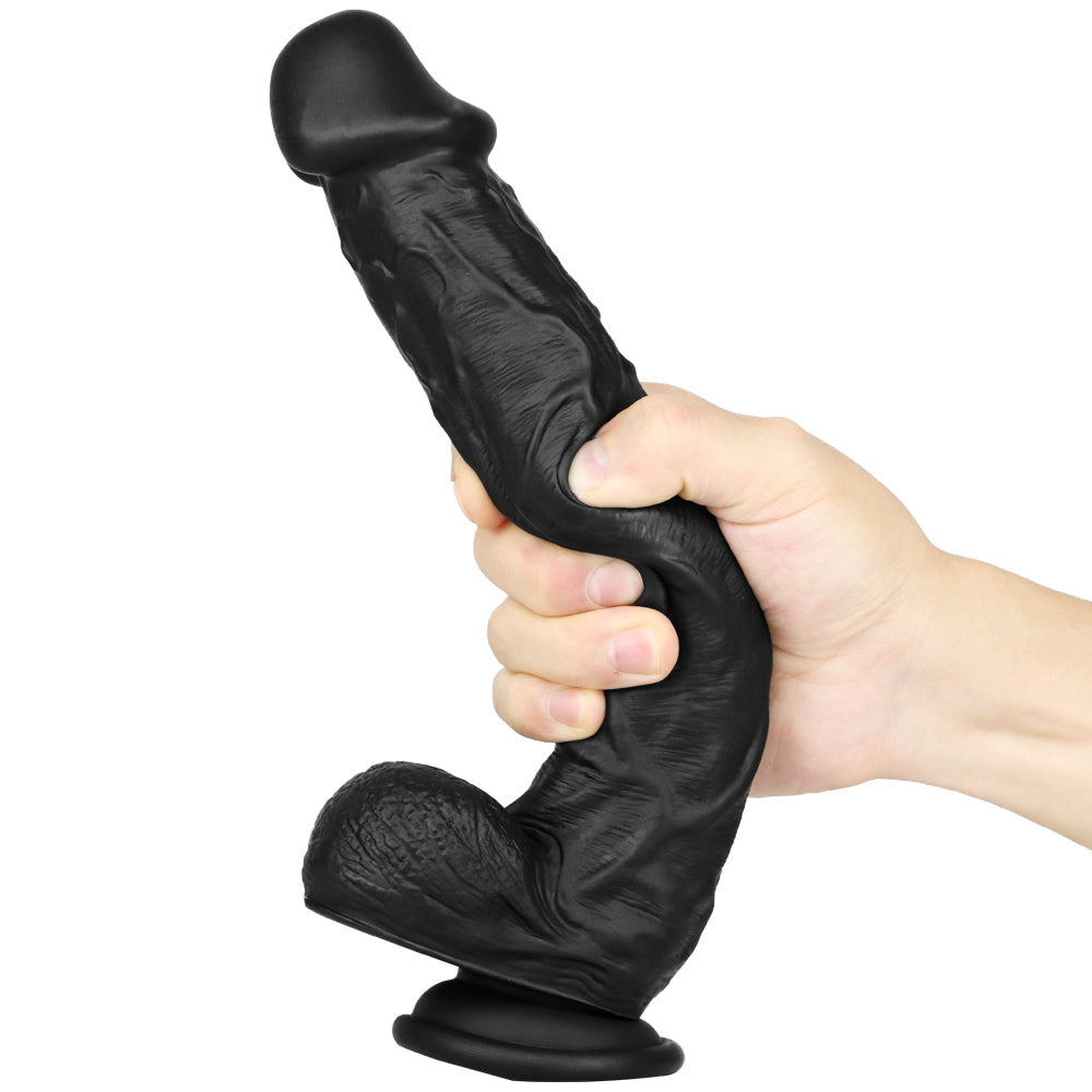 Long Dildo Anal Negro Giganti Realista 25,4 cm