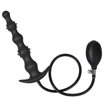 Inflatable Anal Plug Negro con Relieves