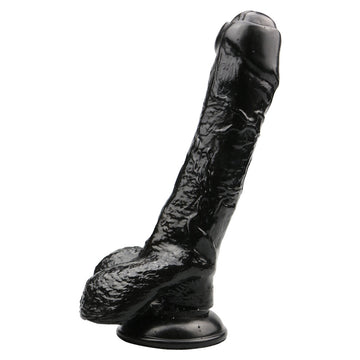 Dildo Anal Realista Negro Curvado con Prepucio 21 cm