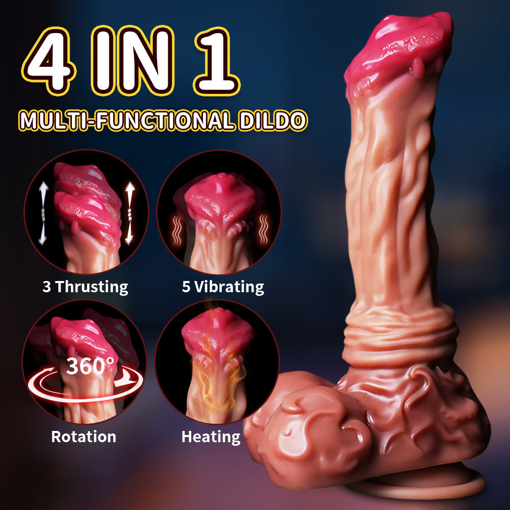 Horse Dildo Texturizado Vibrador con Movimiento 22,9 cm