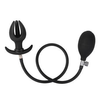 Plug Anal Inflatable Pequeño Negro de Silicona