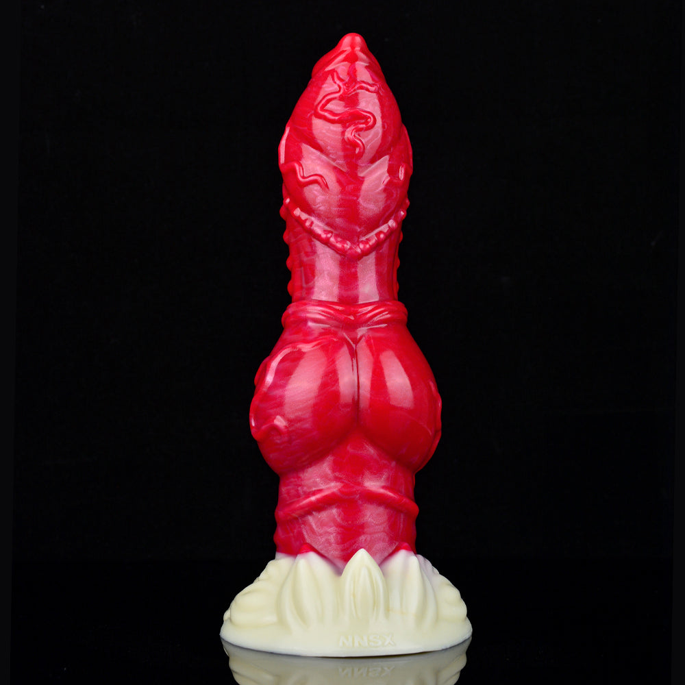 Dog Dildo Rojo Texturizado Fantasía con Nudo