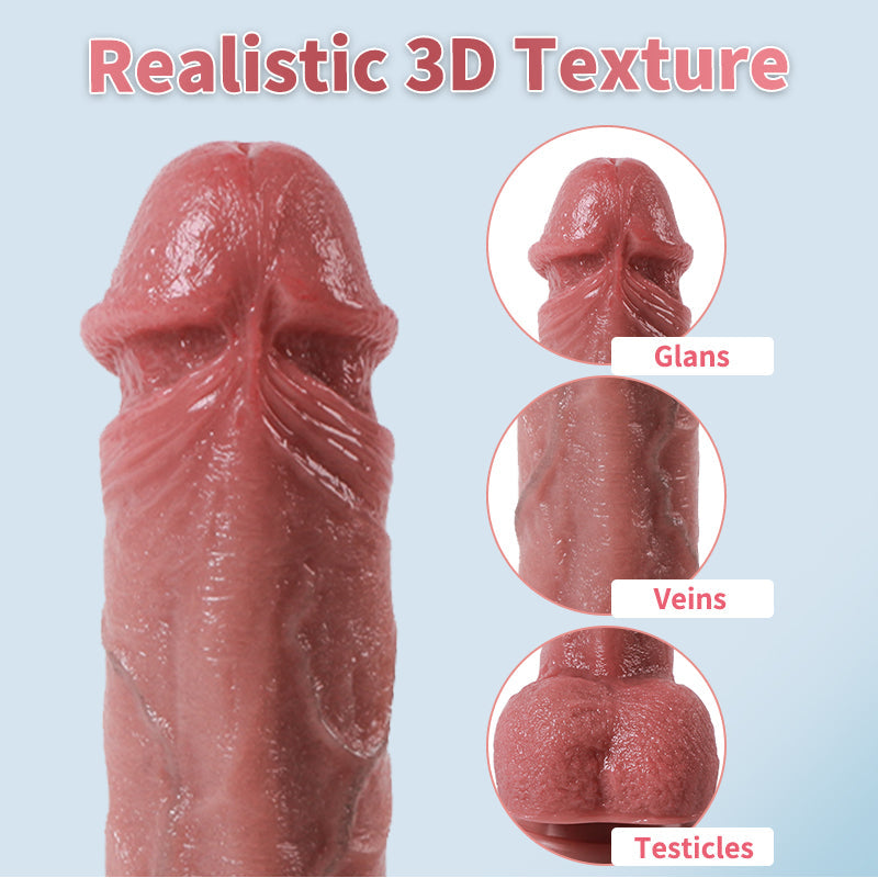 Thrusting Dildo Realista Vibrador de Silicona 20,3 cm