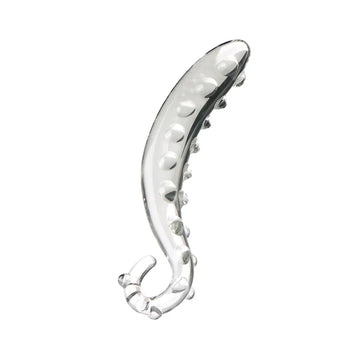 Glass Dildo Transparente de Tentaculo con Texturizado