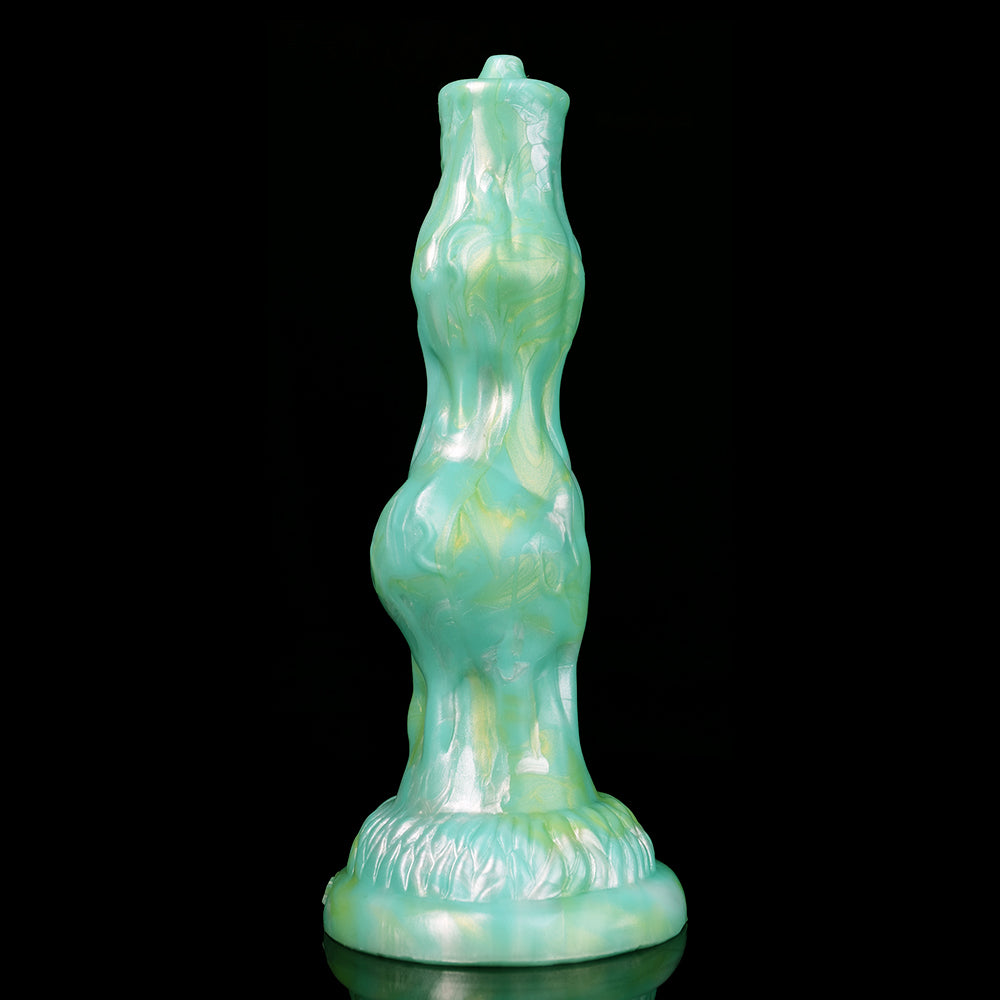 Dog Dildo Verde Silicona Doble Nudo 20,3 cm