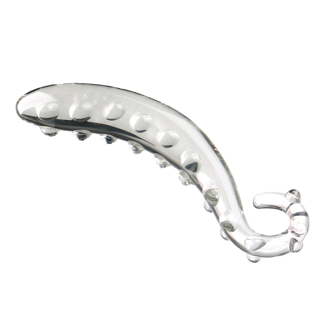 Glass Dildo Transparente de Tentaculo con Texturizado