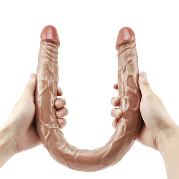 Lesbian Dildo Doble Realista Marrón 53,3 cm
