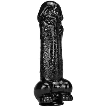 Dildo Anal Alienígena Negro Gigante Calvo 28 cm