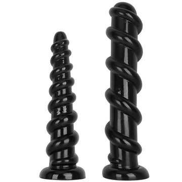 Plug Anal Grande Negro Estriado de 33,5 cm