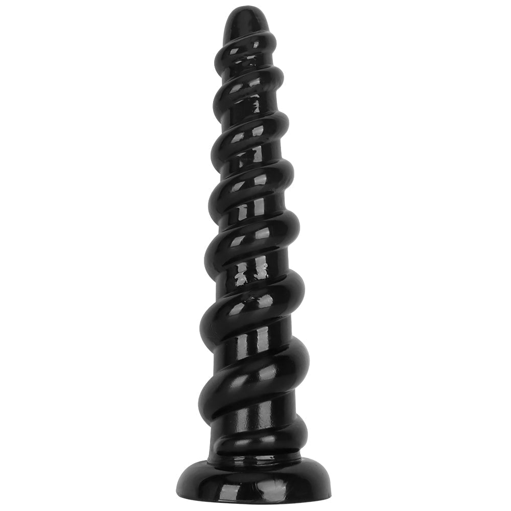 Plug Anal Grande Negro Estriado de 33,5 cm