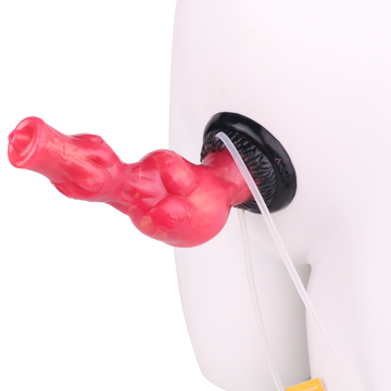Dildo Eyaculador Inflable Rojo con Doble Nudo 20,3 cm
