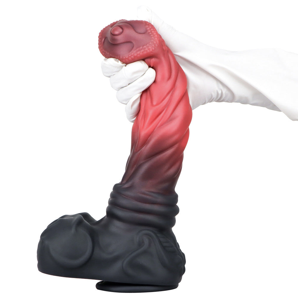 Horse Dildo Anal Fantasy rojo texturizado