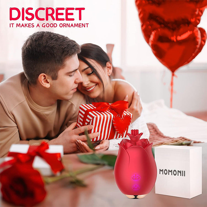Vibrador Rojo Pezones Clitoris de Rosa