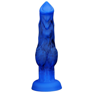 Dildo Lobo Azul de Silicona con Nudo