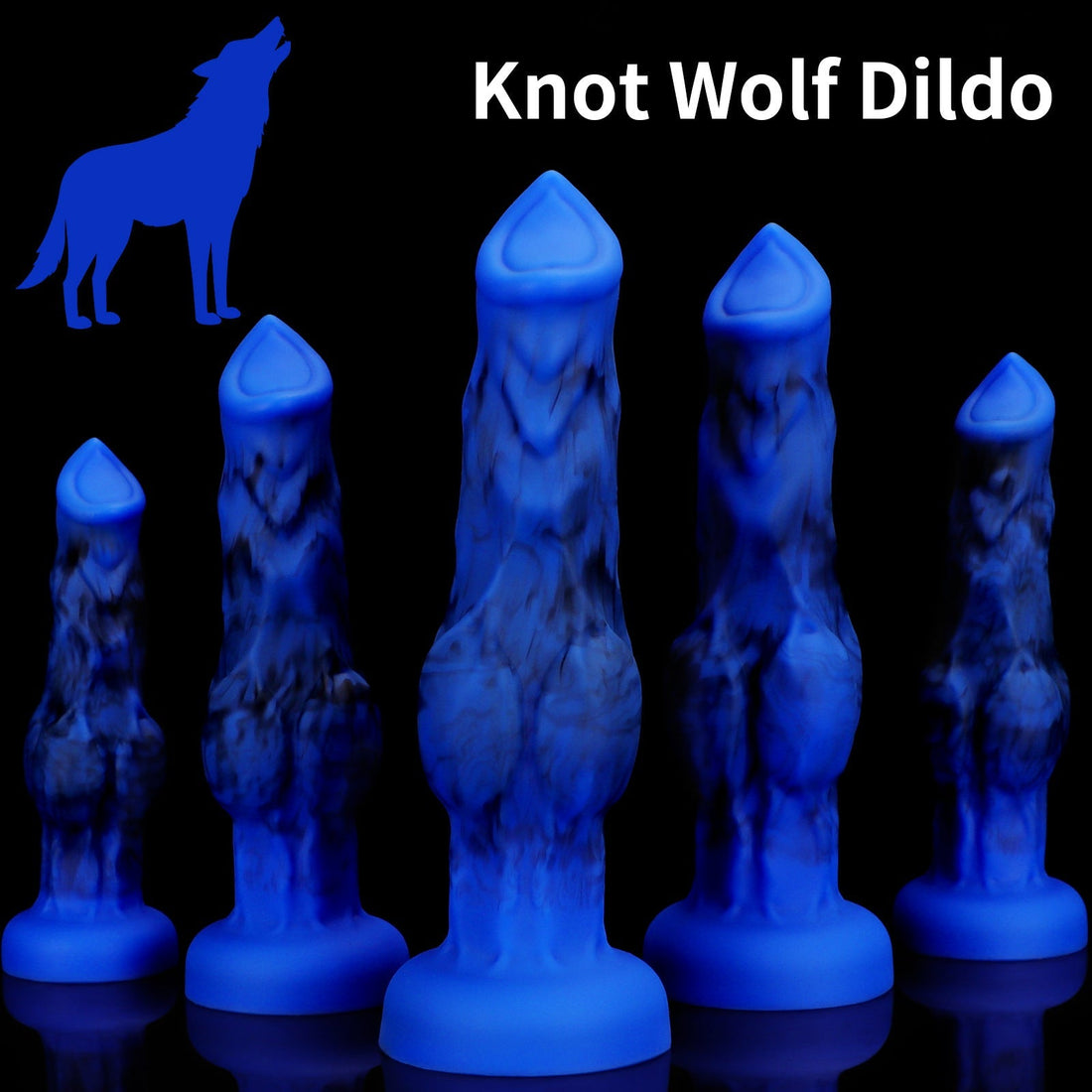 Dildo Lobo Azul de Silicona con Nudo