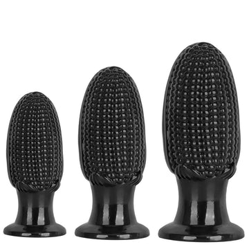 Large Plug Anal de Maíz Negro Texturizado
