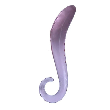 Glass Dildo Rosa Transparente Curvo Punto G Mujer