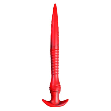 Plug Anal Tentáculo Rojo Largo con Estrías